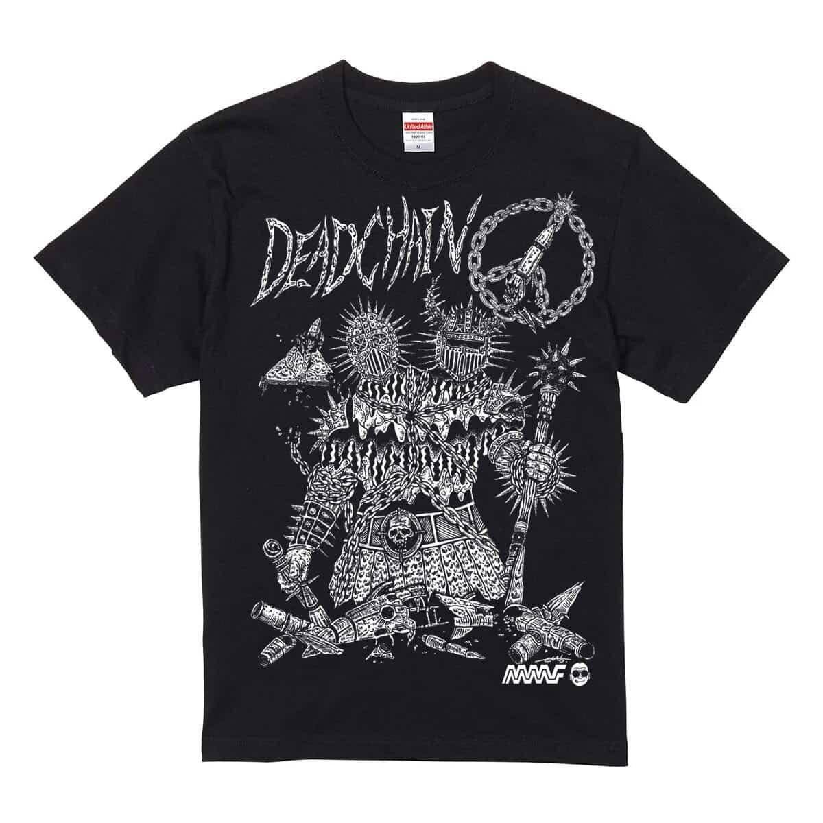CLOWN_JAPAN's tweet photo. 【6/7今池ボトムラインにて開催‼️#DEADCHAINMMF‼️会場限定Tシャツ公開‼️】

サイズはLまたはXLの2サイズのみ
¥3,000-

当日、会場限定販売‼️枚数限定‼️

2026/6/7 (SUN)
@名古屋THE BOTTOM LINE
“DEAD CHAIN MMF”

#DEADCHAIN MMFまでもうすぐ‼️

#九狼吽 はじめ当日の強力出演バンドは🌲にて👇 https://t.co/H9T35cEvt4