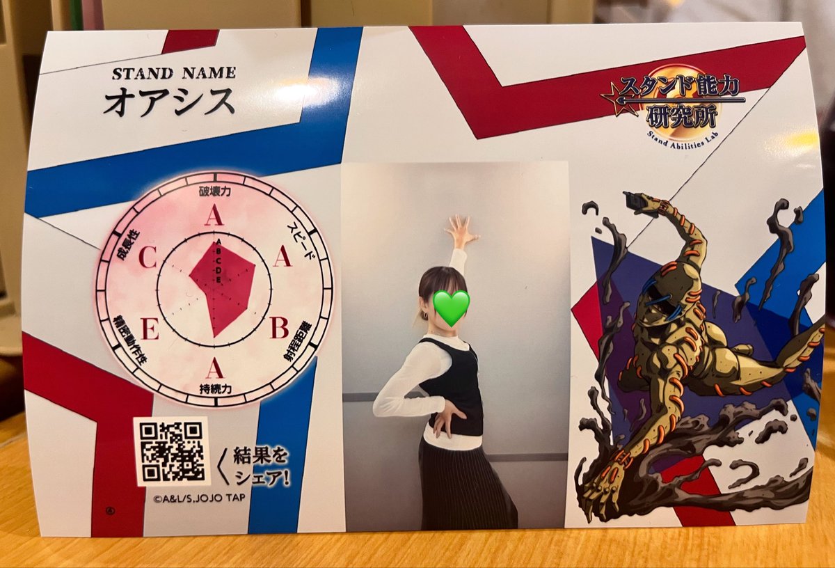 ASAMi_320's tweet photo. ★スタンド能力研究所★

あなたの能力に近いスタンドは…
【オアシス】

#the_jojo_world #jojo 
#スタンド能力研究所 https://t.co/md6bQ16pux https://t.co/RcvIyR9n0V