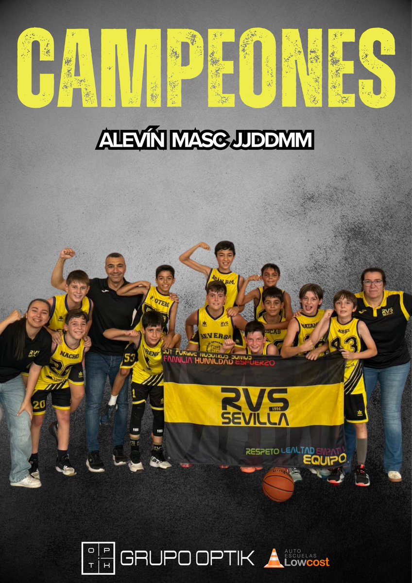 ElReversoCB's tweet photo. 🏀ALEVÍN MASCULINO🏀
🥇CAMPEONES JJDDMM🥇

GANAMOS LA GRAN FINAL tras un gran partido frente a fresas. ¡Y menudo partido! Tras un inicio igualado, rompemos el marcador en el tercer cuarto a base de defensa y contraataque. ¡Vamosss!

¡RUMBO A ISLA MÁGICA! 🏝️🎡🦜
#ADNReverso 🖤💛 https://t.co/viS6jdSAek