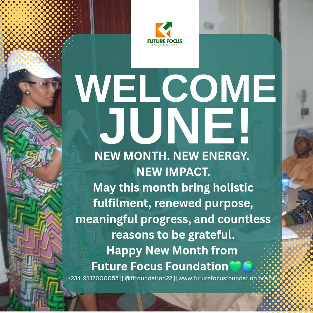 fffoundation22's tweet photo. 🎉✨HAPPY NEW MONTH FROM FUTURE FOCUS FOUNDATION!✨🎉

May this month bring meaningful impact, holistic fulfilment, and more opportunities to make a difference

● Inspire ● Empower ● Transform

Happy New Month!💚🌍

#HappyNewMonth #FutureFocusFoundation #ABetterFutureForAll https://t.co/NQcxEXD5Vc