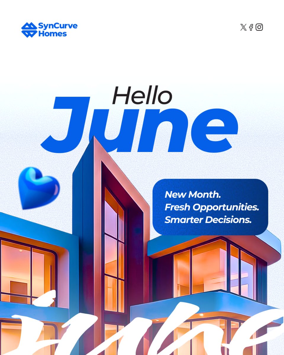 syncurvehomes's tweet photo. A new month is here, bringing fresh opportunities, renewed energy, and another chance to move closer to your goals.
May this month bring clarity for your decisions, courage for your next step and growth in every area that matters to you. 🌱

#SyncurveHomes #HappyNewMonth https://t.co/WJnHKNXIRI