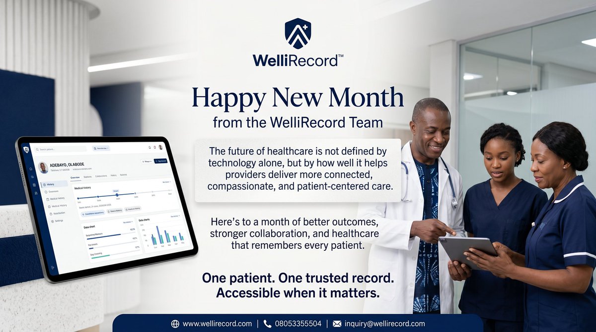 wellinovate's tweet photo. Here's to better outcomes, stronger collaboration, and healthcare that remembers every patient.

Happy New Month from all of us at WelliRecord™. 🌍

#PatientFirst #ConnectedCare #HealthTech #WelliRecord #NewMonth. https://t.co/OJ0sVwo5SL