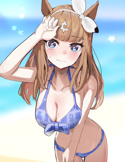「ねえ…似合ってる?」「似合ってる」 「ほんと?ほんとに?…ふふ、ありがとう」 あなたに熱気とアイを伝えたいから可愛いが不安になるウマ娘 アーモンドアイ