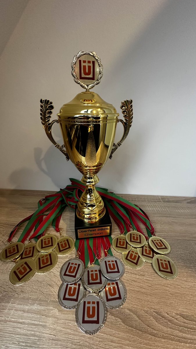 BeingEsports's tweet photo. Our ÜBERFEST trophy and medals arrived today. 🏆

Let's see who will be taking this one home in '26. https://t.co/NitE28L249