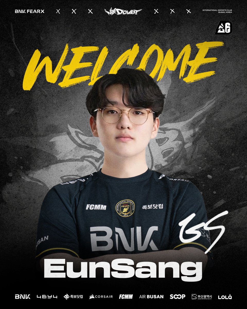 BNKFEARXEsports's tweet photo. 𝐖𝐞𝐥𝐜𝐨𝐦𝐞 𝐭𝐨 𝐁𝐍𝐊 𝐅𝐄𝐀𝐑𝐗, 𝐑𝟔

BNK FEARX R6팀에 새롭게 합류한
Soldier, Rider 그리고 EunSang 선수를 소개합니다!
팀의 미래를 이끌어갈 선수들에게 아낌없는 관심과 성원을 부탁드립니다.

Introducing the newest additions to BNK FEARX R6. 
Soldier, Rider and EunSang. 
Please join us in supporting them as they help shape the future of our team.

#BNKFEARX #NODOUBT #R6