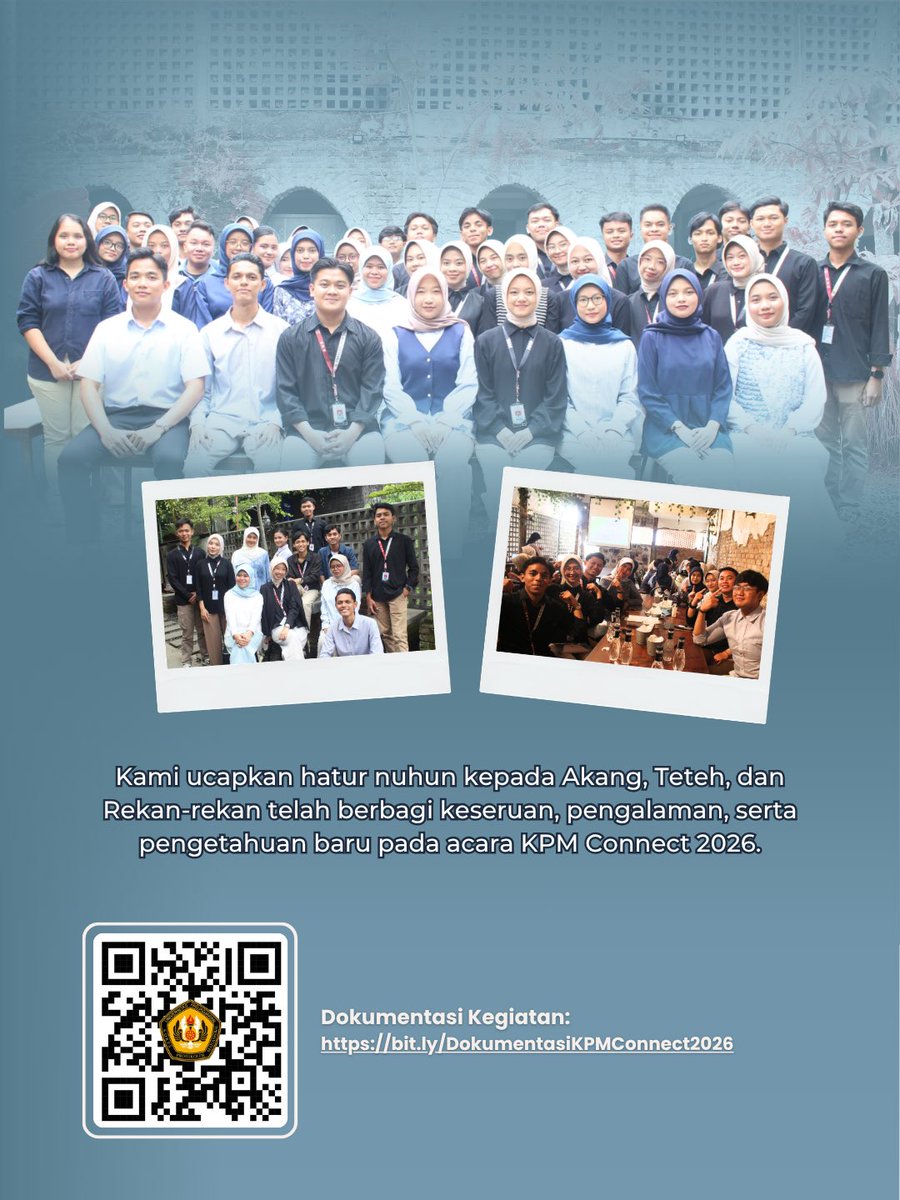 kpmunpad's tweet photo. Kami ucapkan hatur nuhun kepada Akang, Teteh, dan Rekan-rekan yang telah hadir dan menyukseskan acara KPM Connect 2026. Semoga hubungan dan kerja sama terus berlanjut dan menjadi fondasi kolaborasi untuk seterusnya 🤝🏻

#KPMUnpad
#ProbumsilUPI
#KPMConnect2026
#Protocol https://t.co/GqPQXkFVAf