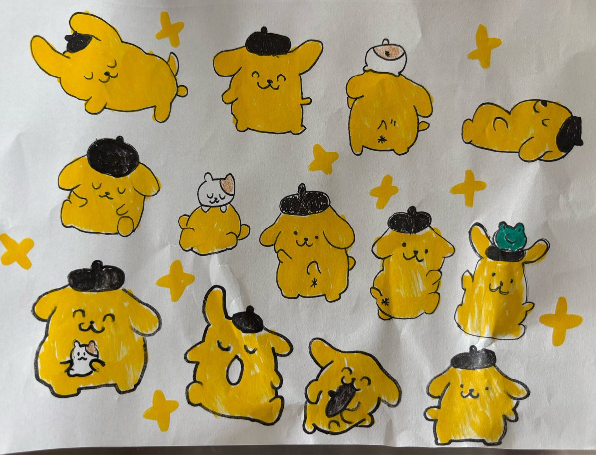 ham__mind's tweet photo. ８歳さんの描くポムポムプリン💛 https://t.co/oo4Ip0HriO