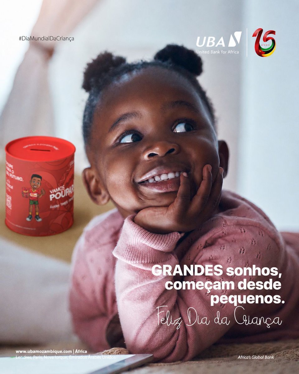 ubamoz's tweet photo. Hoje celebramos mais do que sorrisos. Celebramos sonhos, esperança e o futuro que nasce em cada criança.

Cada criança carrega dentro de si um mundo de possibilidades, esperança e grandeza. Investir nelas hoje é contribuir para a construção de um amanhã mais forte, justo e promissor para todos.

Feliz Dia da Criança! 

#DiaDaCrianca #BancoGlobalAfricano #ubamz