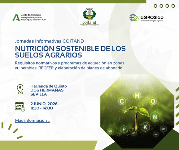 aGROSLabCE's tweet photo. @COITAND + @AndaluciaJunta organizan mañana jornadas informativas. @aGROSLabCE participa.
🗓️ 2 de junio
📍DOS HERMANAS (SEVILLA)Hacienda de Quinto
📍MOGUER (HUELVA)Comunidad de Regantes El Fresno
Inscribirte:
🔗https://t.co/b9nn30B7pp
 🔗https://t.co/Nq6uKzxbgT https://t.co/lUu0XwQCJr
