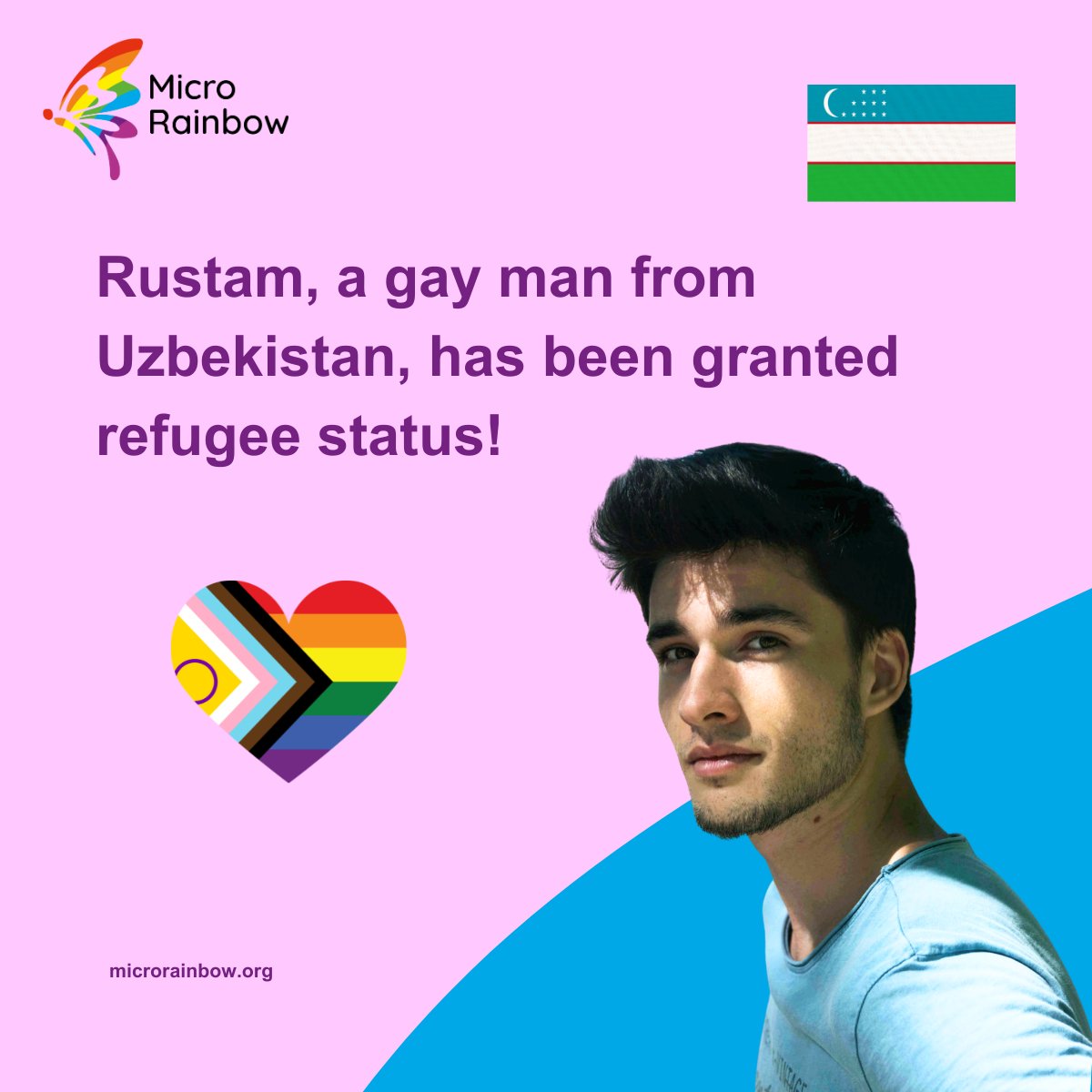 MicroRainbow's tweet photo. Rustam, a gay man from Uzbekistan, has been granted #refugee status in the UK 🌈👇
After facing criminalisation and fear, he is now safe and rebuilding his life with Micro Rainbow’s support.

Pseudonyms &amp; stock images are used to protect the identity of the people we work with. https://t.co/OkbNqQTWkd