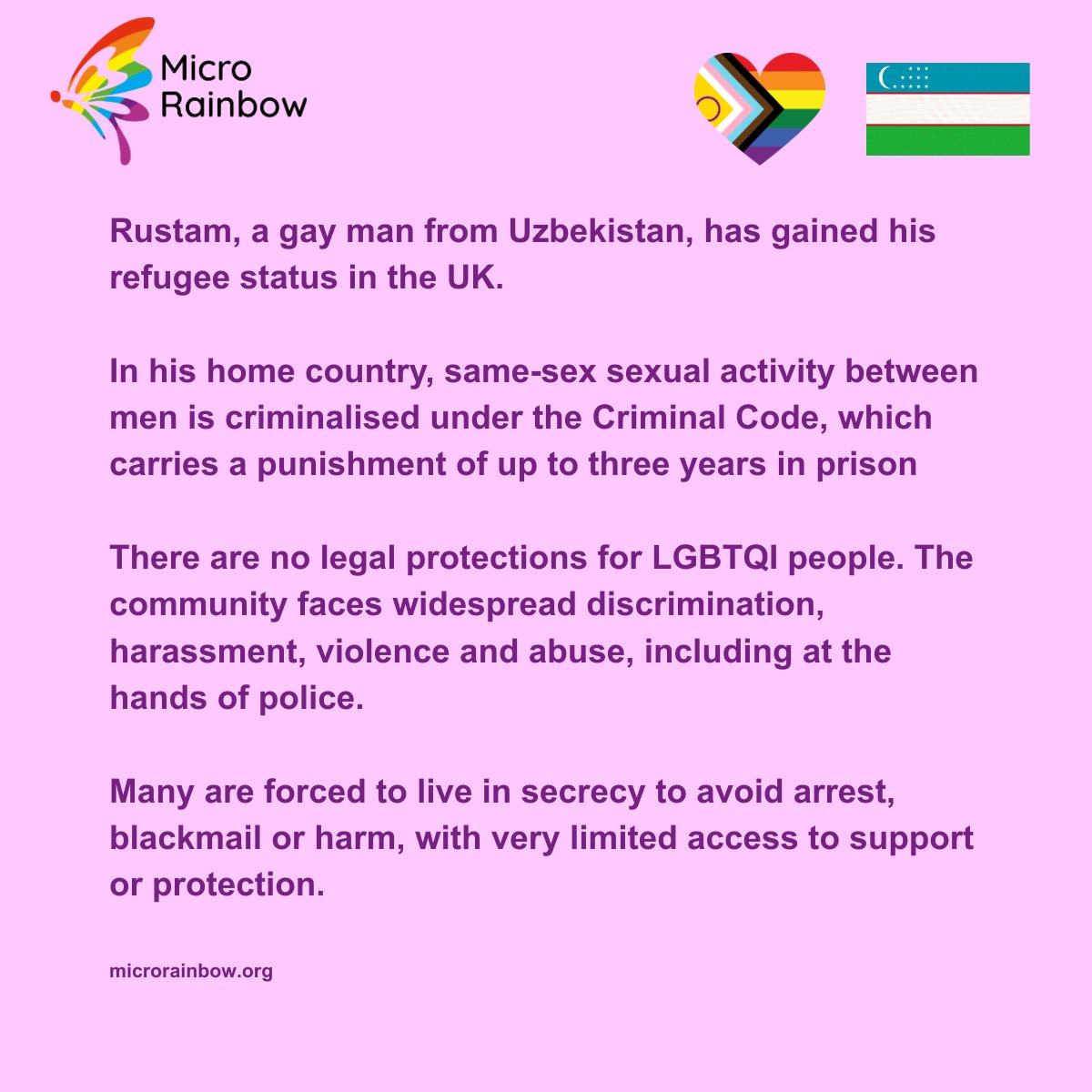 MicroRainbow's tweet photo. Rustam, a gay man from Uzbekistan, has been granted #refugee status in the UK 🌈👇
After facing criminalisation and fear, he is now safe and rebuilding his life with Micro Rainbow’s support.

Pseudonyms &amp; stock images are used to protect the identity of the people we work with. https://t.co/OkbNqQTWkd