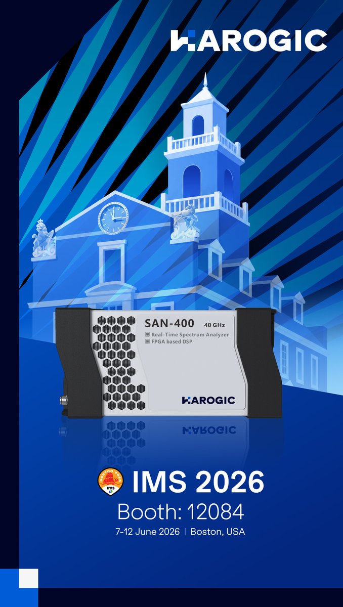 HAROGIC's tweet photo. 40 GHz Real-Time Spectrum Analysis.
Portable Spectrum Monitoring.
One Booth.
Meet HAROGIC at #IMS2026 Booth 12084 and discover cost-effective RF solutions built for engineers and spectrum professionals.
📍 Boston
📅 June 7–12, 2026
#RFEngineering #ims2026 #Microwave https://t.co/pGlRc7tPW4