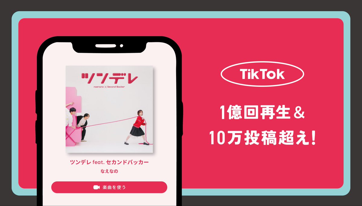 CapitolUMJ's tweet photo. 📢NEWS!!

なえなの「ツンデレ feat.セカンドバッカー」がTikTokにて1億再生＆10万投稿を突破❕

🔗Streaming&amp;Download
https://t.co/smINYC3hJc 

🔗TikTok
https://t.co/1bHUtgzkIN

@naenano78 #なえなの #ツンデレ https://t.co/plVNTcy4uq