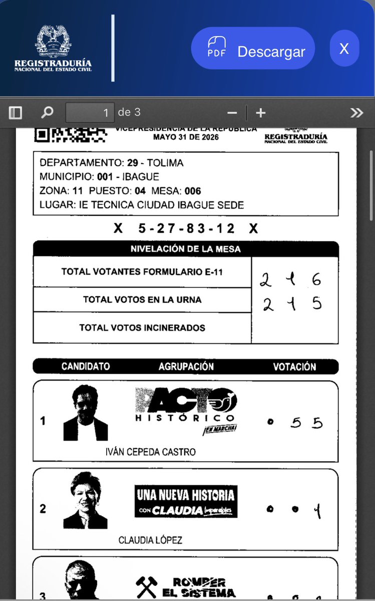BCN_Plus's tweet photo. 🚨| URGENTE:

El petrismo hoy va a mover con fuerza esta acta, en donde Abelardo aparece con 1.224 votos, para ambientar el fraude.

Pero si se van a los comentarios de esa acta, ahí los jurados explican lo que pasó, y los votos reales que fue de 124 votos

Tuvieron un error y pusieron un 1 de más, sin embargo dejan constancia en el acta

Compartamos para desmentir esta narrativa.