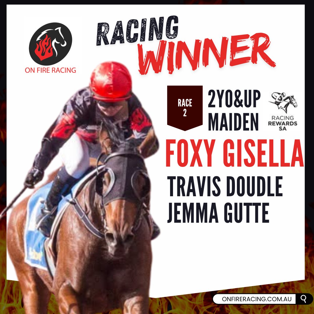 racing_fire's tweet photo. A pleasing result as 3YO FOXY GISELLA  breaks her maiden in impressive style by 3.66L

Another Saturday win for our team at @racing_fire   thanks to @TJDoudleracing  under a lovely ride by Jemma Butte

Read more:
https://t.co/2Kli8qbOSo https://t.co/GJlRSnNCxY