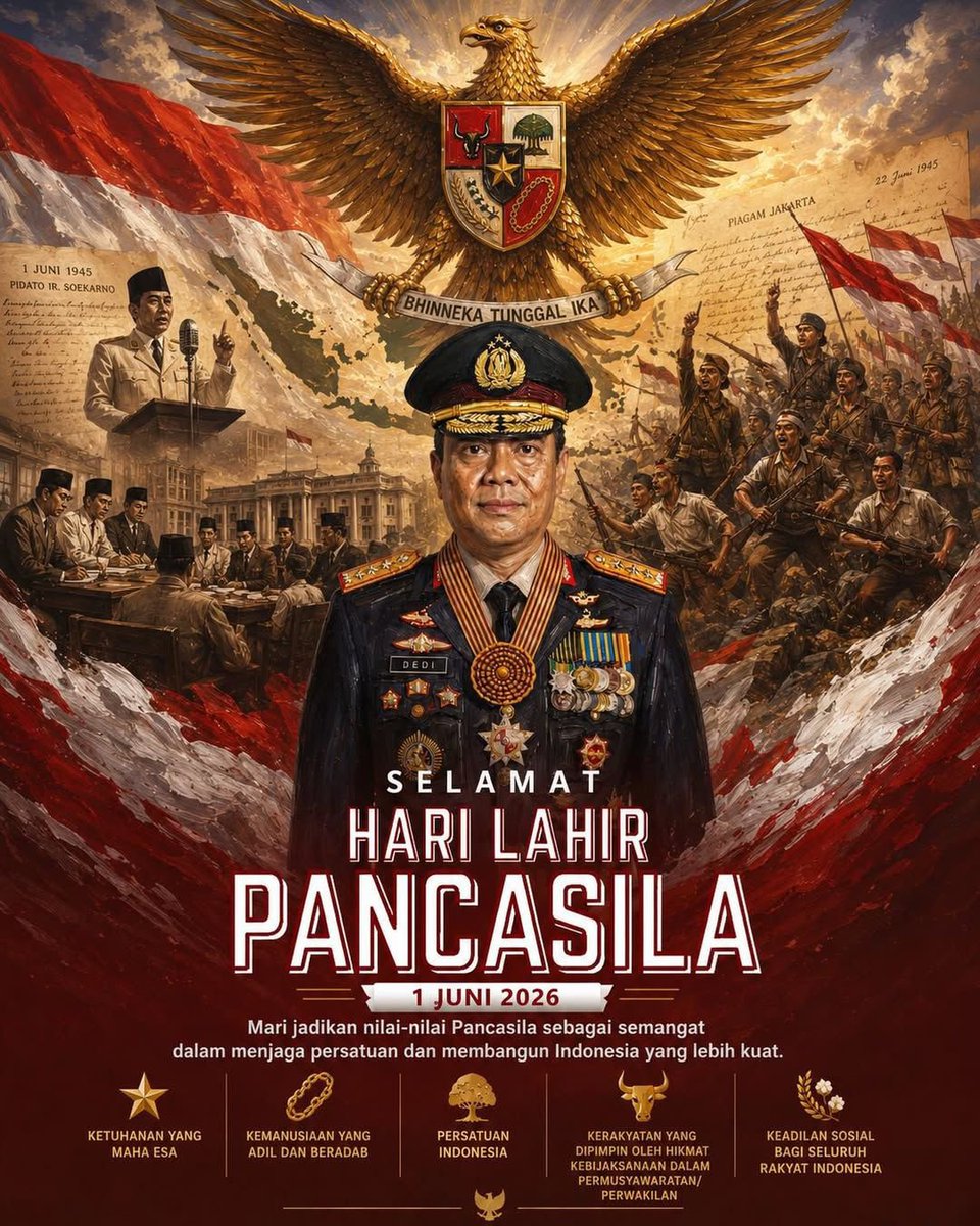 polres_basel's tweet photo. Pancasila adalah kompas moral yang menuntun langkah bangsa. Di tengah perbedaan, Pancasila mengajarkan persatuan. Di tengah tantangan, lima sila ini meneguhkan harapan. 

#HariKelahiranPancasila menjadi momentum untuk terus Menyatukan Keragaman Indonesia dalam semangat persatuan https://t.co/FXdIWOkkE2