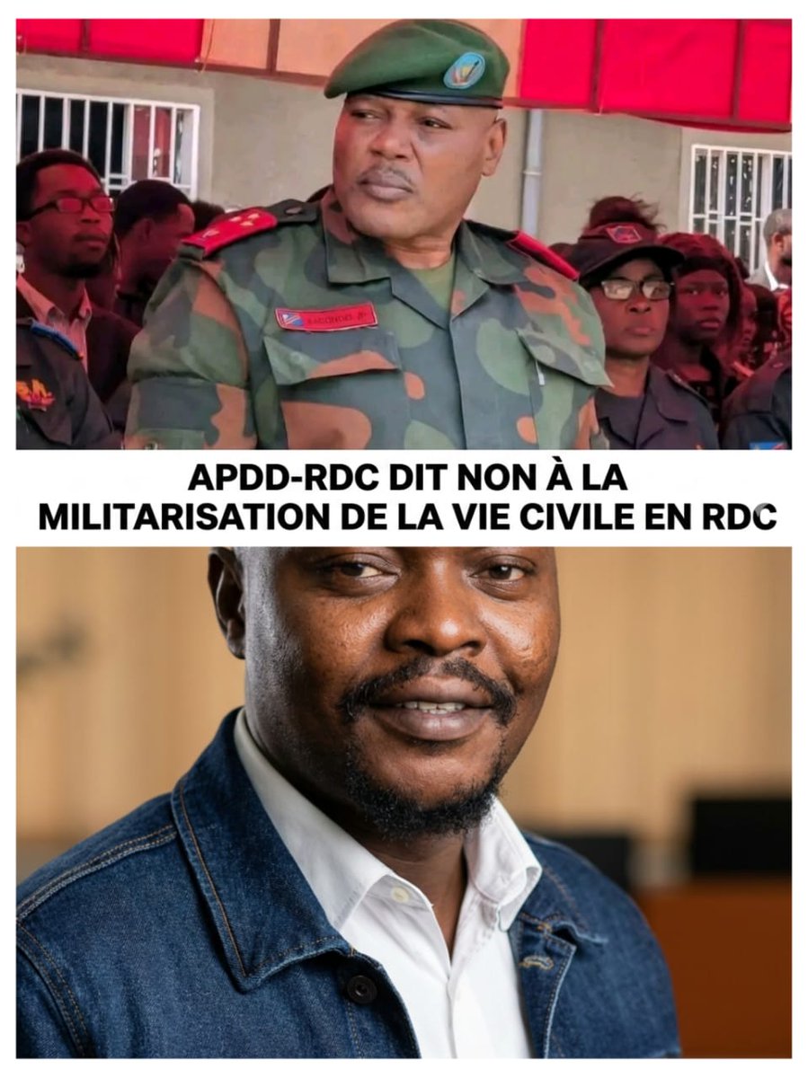 CharlesKonta's tweet photo. "L'APDD‑RDC ASBL condamne la nomination du général Kasongo Kabwik à la tête de l’assainissement de Kinshasa. Nous disons non à la militarisation de la vie civile en période de guerre. Annulation immédiate et nomination de civils compétents. Pétition en ligne à venir. https://t.co/Ui7gOEAYyU