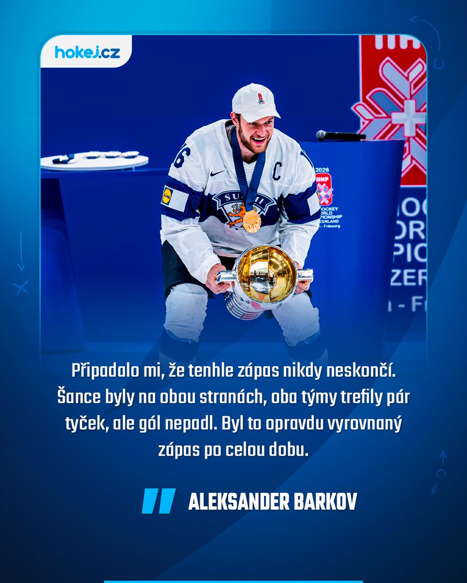 webhokejcz's tweet photo. 🗣️ „Že jsem byl já klíčem k úspěchu? Tomu nevěřím,“ směje se pyšný Barkov. 🇫🇮

📲 https://t.co/8zG1bCJQtV

📸 Martin Domanský

#hokejcz https://t.co/aPsPelhrIs