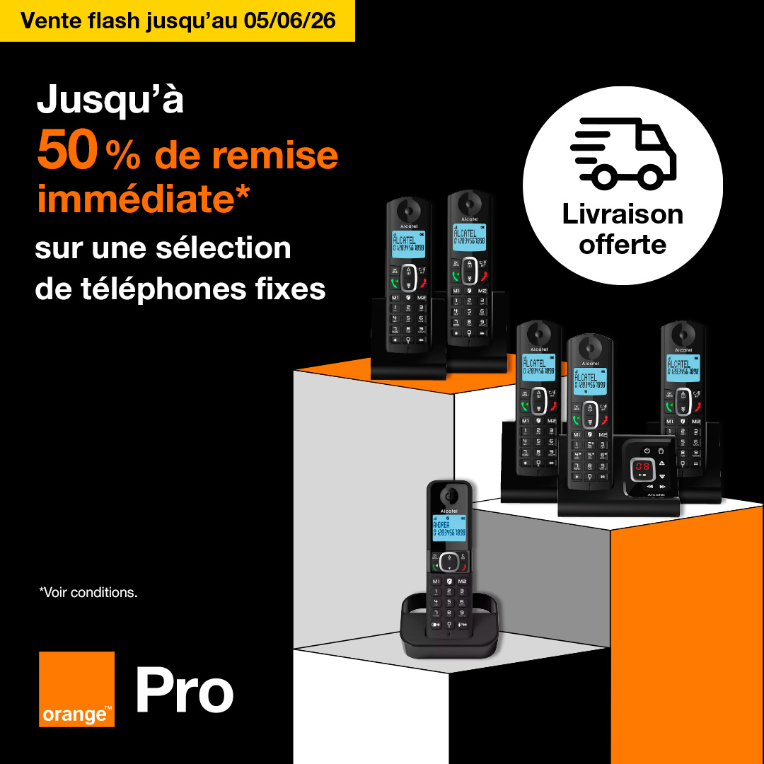 OrangePro's tweet photo. C’est parti ⏳

Vous avez jusqu’au 05/06 pour profiter d’une remise spéciale pro sur une sélection de téléphones fixes ➡️ https://t.co/5CjfhSPmCs https://t.co/tQ5S8HtsgO