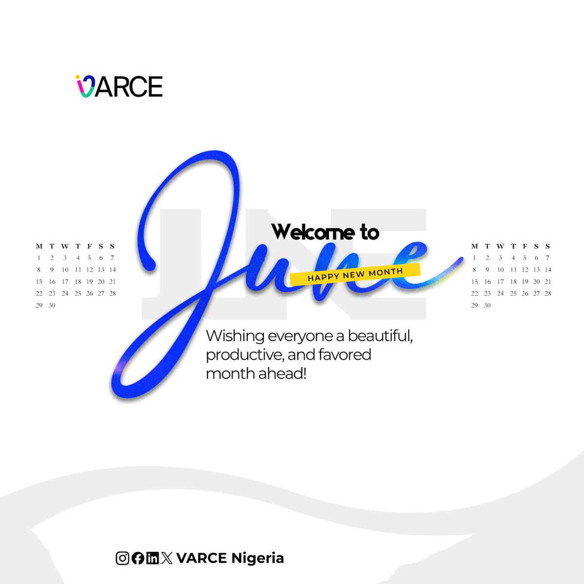 VARCENigeria's tweet photo. Hello, June! 🌸

A new month means new opportunities, new lessons, and new reasons to keep showing up for our dreams.

May this month bring clarity where there’s confusion, growth where there’s stagnation, and joy in every little win.

Here’s to 30 days of purpose and progress https://t.co/wAAYAKlp2D