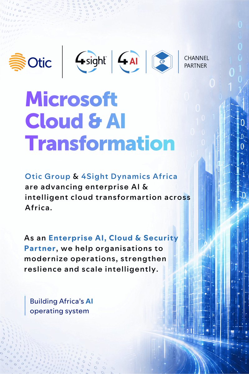 OticGroup's tweet photo. 𝗦𝘁𝗿𝗮𝘁𝗲𝗴𝗶𝗰 𝗣𝗮𝗿𝘁𝗻𝗲𝗿𝘀𝗵𝗶𝗽: 𝗪𝗵𝘆 𝗨𝗴𝗮𝗻𝗱𝗮𝗻 𝗖𝗘𝗢𝘀 𝗡𝗲𝗲𝗱 𝗛𝘆𝗯𝗿𝗶𝗱 𝗖𝗹𝗼𝘂𝗱 𝗳𝗼𝗿 𝗔𝗜

We are proud to announce our strategic partnership with 𝟰𝗦𝗶𝗴𝗵𝘁 𝗗𝘆𝗻𝗮𝗺𝗶𝗰𝘀 𝗔𝗳𝗿𝗶𝗰𝗮 to accelerate enterprise-grade Agentic AI, @MSCloud transformation, and resilient AI infrastructure, starting here in Uganda and expanding across Africa.

𝗛𝗲𝗿𝗲’𝘀 𝘁𝗵𝗲 𝗿𝗲𝗮𝗹𝗶𝘁𝘆 𝗯𝗼𝗮𝗿𝗱𝘀 𝗮𝗻𝗱 𝗖𝗘𝗢𝘀 𝗺𝘂𝘀𝘁 𝗻𝗼𝘄 𝗰𝗼𝗻𝗳𝗿𝗼𝗻𝘁: You cannot deploy AI at scale without a 𝗵𝘆𝗯𝗿𝗶𝗱 𝗰𝗹𝗼𝘂𝗱 𝗮𝗿𝗰𝗵𝗶𝘁𝗲𝗰𝘁𝘂𝗿𝗲. Public cloud alone introduces governance risks, data exposure, and uncontrolled infrastructure costs. On-prem alone cannot support the compute, scalability, and intelligence required for modern AI systems. Without both working together, most AI initiatives remain expensive pilots instead of secure, operational enterprise assets.

 𝗢𝘂𝗿 𝗷𝗼𝗶𝗻𝘁 𝗳𝗿𝗮𝗺𝗲𝘄𝗼𝗿𝗸 𝗱𝗲𝗹𝗶𝘃𝗲𝗿𝘀:

1. Secure integration of on-prem systems with cloud intelligence, enabling enterprises to deploy enterprise-ready Agentic AI inside secure Microsoft environments

2. Confidential Computing to protect sensitive data and govern every model

3. Optimised infrastructure costs with clear ROI governance

 𝗥𝗲𝗮𝗱𝘆 𝘁𝗼 𝗼𝗽𝗲𝗿𝗮𝘁𝗶𝗼𝗻𝗮𝗹𝗶𝘀𝗲 𝗔𝗜 𝘀𝗲𝗰𝘂𝗿𝗲𝗹𝘆 𝗮𝘁 𝗲𝗻𝘁𝗲𝗿𝗽𝗿𝗶𝘀𝗲 𝘀𝗰𝗮𝗹𝗲?
 🔗 𝗕𝗼𝗼𝗸 𝗮𝗻 𝗲𝘅𝗽𝗹𝗼𝗿𝗮𝘁𝗼𝗿𝘆 𝗰𝗮𝗹𝗹: https://t.co/W9bkv0AwXn