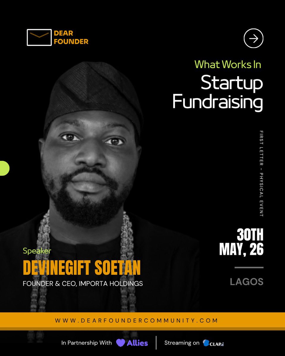 dgoflife's tweet photo. Last week Saturday, I was invited by @its_samuellinus to speak to the Dear Founders community on what works in fundraising.

I delivered an informative session showing founders how I have raised for myself and other founders with @deverse_labs.

It’s was great contributing to the growth of Africa’s tech ecosystem.