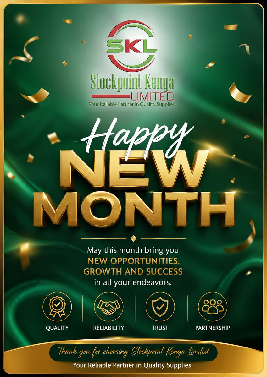StockpointKenya's tweet photo. Happy New Month from Stockpoint Kenya Limited! 

As we welcome a new month, we celebrate new possibilities, fresh opportunities, and the power of transformation through knowledge, skills, and innovation.

#HappyNewMonth #CapacityBuilding #Entrepreneurship #BusinessGrowth https://t.co/6Tb369FyvX