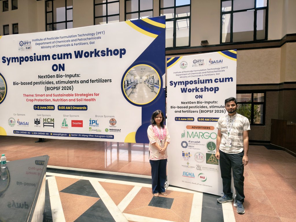 laha_saroj's tweet photo. Attending #BIOPSF2026 an insightful symposium cum workshop on #bioinputs and their journey from lab to field. Eco-friendly solutions are paving the way for sustainable farming and a #VikshitBharat2047. https://t.co/lQ6dpq5P8G
