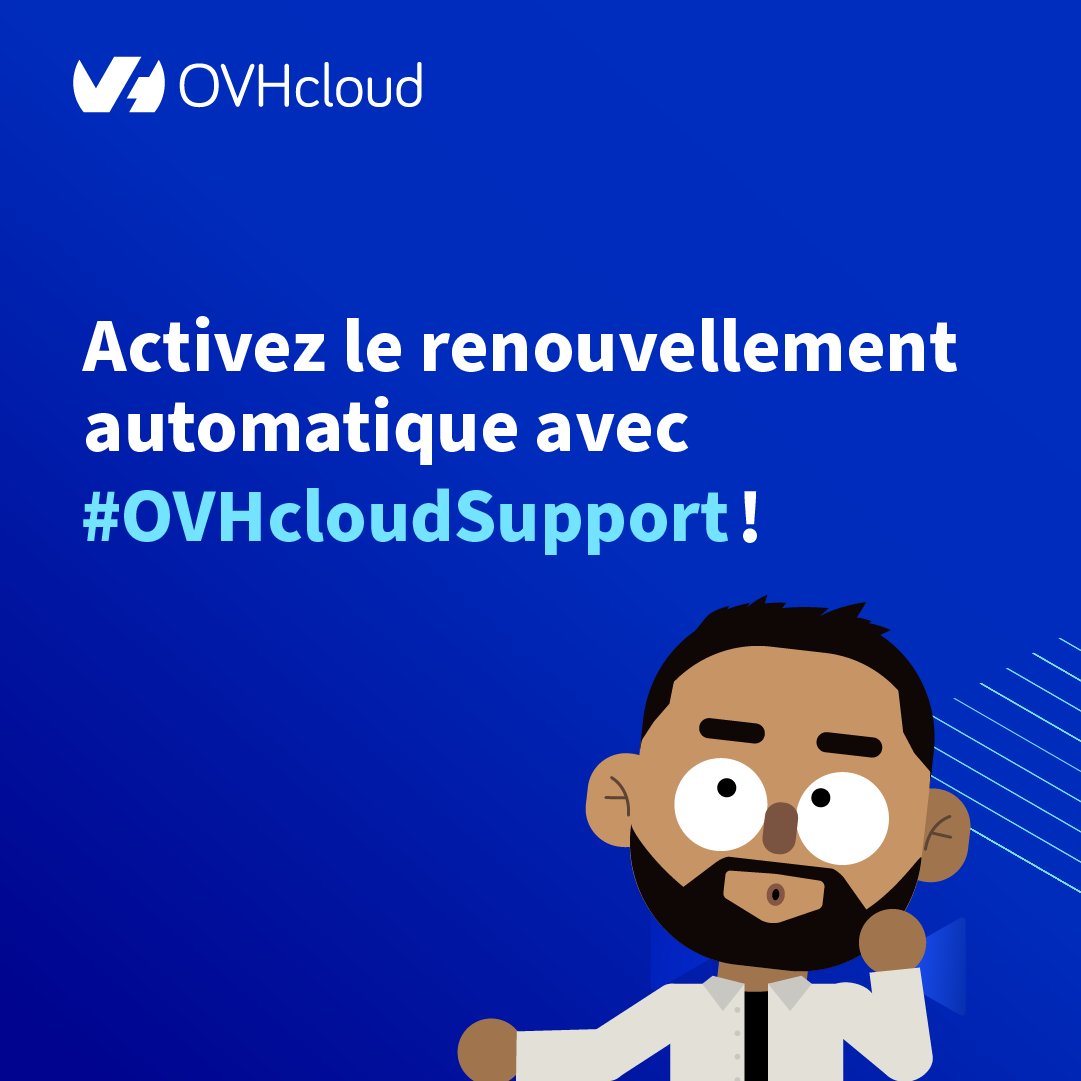 ovh_support_fr's tweet photo. Partez l'esprit serein en vacances en activant le renouvellement automatique 🌴

#OVHcloudSupport vous accompagne pour :
- Activer le mode de renouvellement automatique
- Ajouter un moyen de paiement
- Sécuriser vos services et leurs données

#Guide➡️ https://t.co/ovcV60mwrN https://t.co/8f8Caudbdl