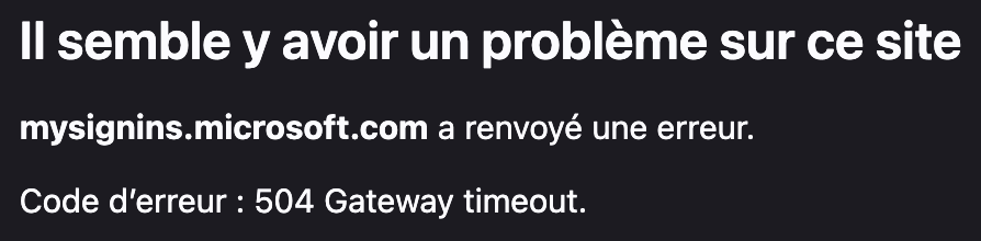 Xenthys's tweet photo. Quand @Microsoft365 dit "tout va bien" mais que le SSO te met partiellement au chômage technique… 😬 https://t.co/hZsfs3hbtd