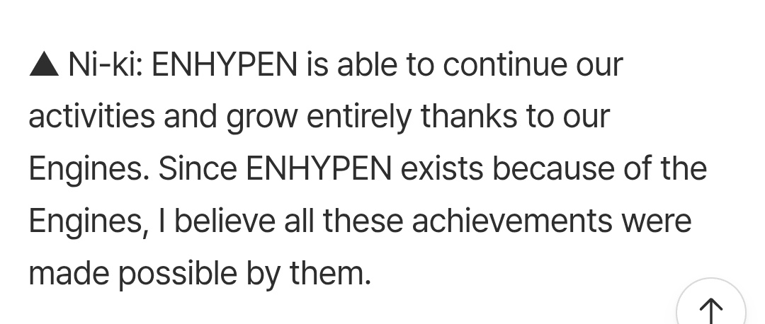 jakewon_stars's tweet photo. — #ENHYPEN sigue creciendo y alcanzando grandes logros ¿cómo ves ese crecimiento?

🐥: La razón por la que ENHYPEN puede seguir promocionándose y creciendo es gracias a ENGENE, ENHYPEN existe gracias a ENGENEs, así que creo que todos éstos logros fueron posibles gracias a ellos https://t.co/IqtM9BkP4B