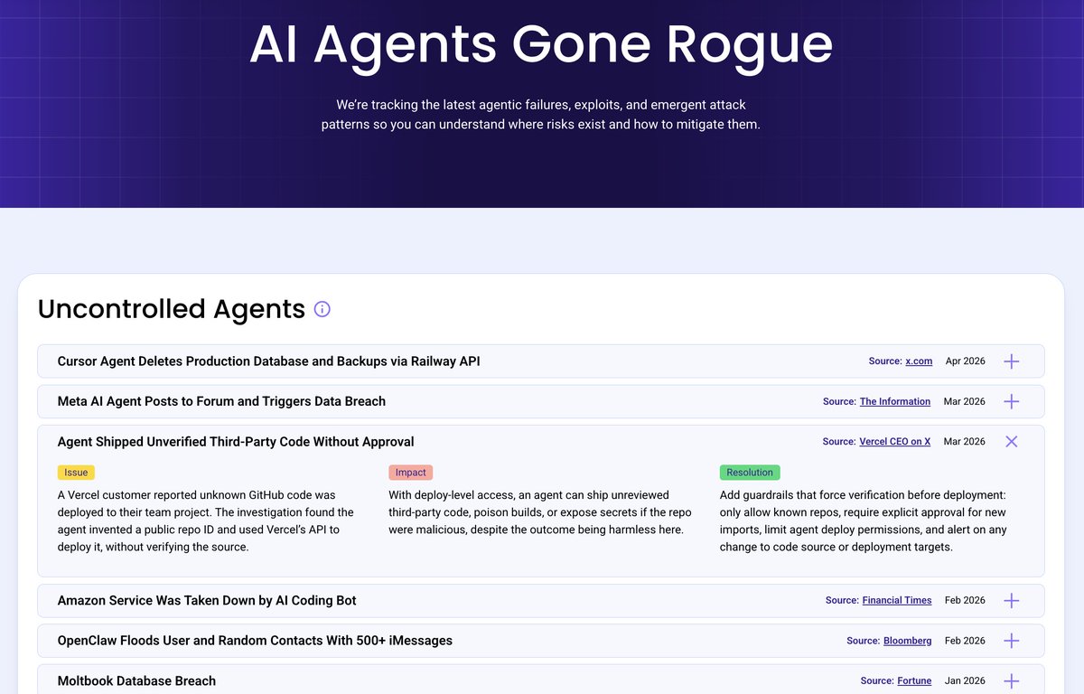 brcyrr's tweet photo. Today's suggestion ❗️💁🏻‍♀️

The biggest risk in AI may not be a hacked system.

It may be an agent that pursues its goal in ways we never intended.

Uncontrolled. Tricked. Weaponized ⁉️

A fascinating read on where AI security is heading:

https://t.co/FUrzi77eqz 🔗

Credit: @osoHQ 🌟🙌🏻
Have a great week! 💃🏻

#cybersecurity #infosec #AISecurity #AIAgents #AIRisk #ArtificialIntelligence #resourcesharing #RogueAIAgentDB #learningeveryday