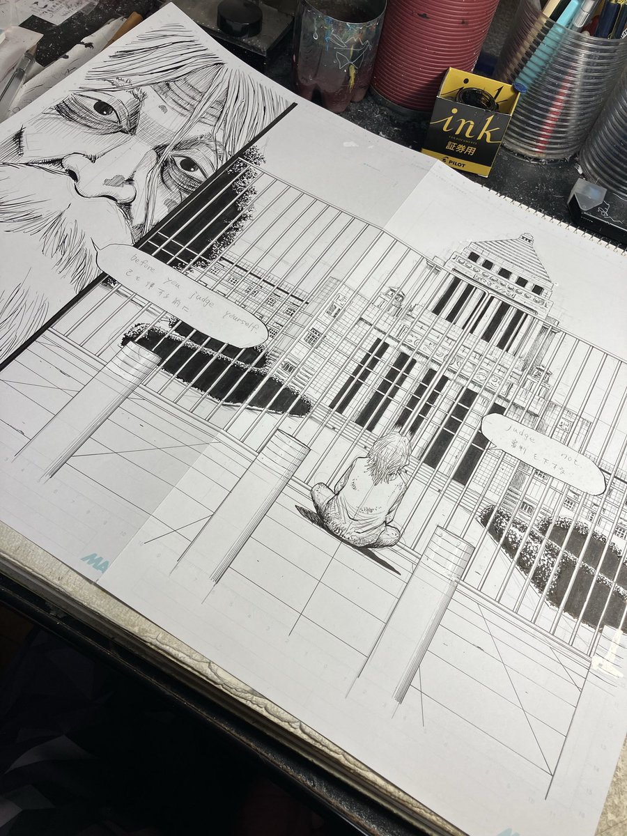 68chiai's tweet photo. フルアナログのひとり作業でも、思いついてしまった以上描くしかない
ムムム､､､
#ヤングキングbull
#漫画 https://t.co/5LE8qjau4z