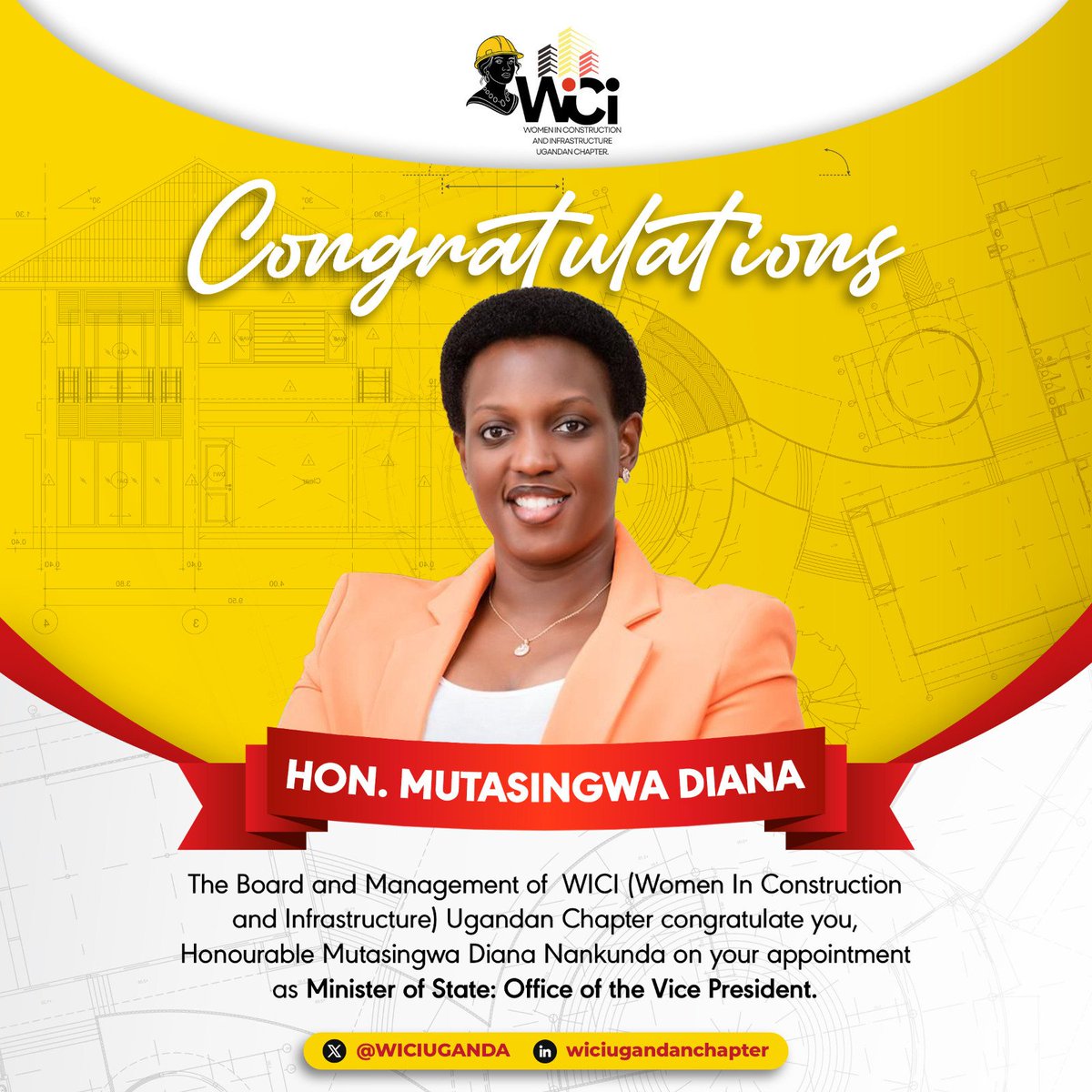 WICIUGANDA's tweet photo. Honorable Minister, the Women of WICI Ugandan Chapter, congratulate you on your re-appointment. Thank you for being very down to earth and connected with people, more so to us as women! https://t.co/whuLMd8anr