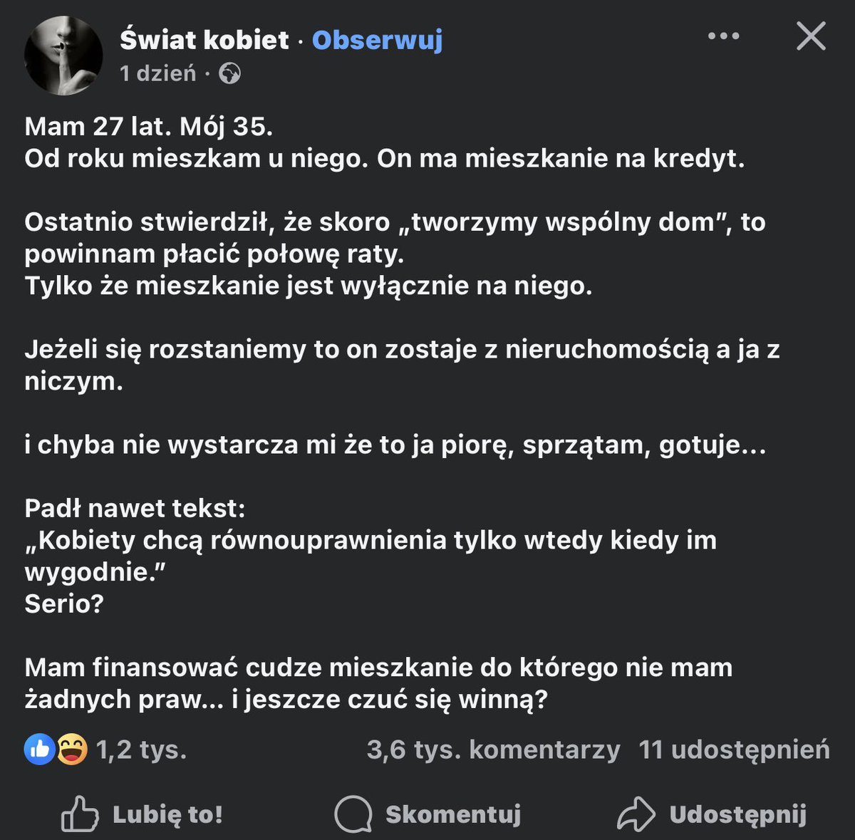 splot_plus's tweet photo. Oburzona kobitka, mieszka z chłopem w jego mieszkaniu, a chłop oczekuje, że będzie się dokładać do kredytu. 

Problem jest taki, że to nie jej mieszkanie więc nie czuje takiego obowiązku.

Gdyby z nim nie mieszkała spłacałaby kredyt obcej osobie, i to byłoby ok. 

#logikakobiet https://t.co/BispAhmrfl