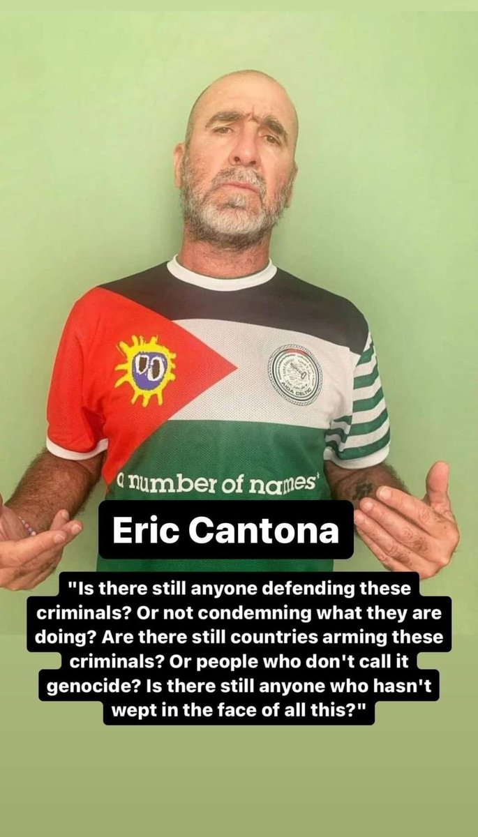 ultras_antifaa's tweet photo. “Is there still anyone defending these criminals? Or not condemning what they are doing? Are there still countries arming these criminals? Or people who don't call it genocide? Is there still anyone who hasn't wept in the face of all this?”

— Eric Cantona https://t.co/2qpf6mbAtU