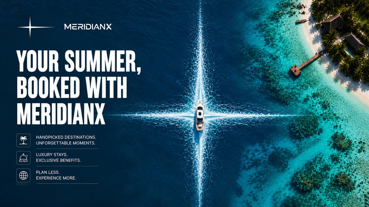 MeridianX_'s tweet photo. ☀️ Happy 1st day of June! Ready to kick off an unforgettable summer?

Whether you're jetting off to the Maldives or exploring a hidden gem, don't forget to book your round-trip flights anytime, anywhere with MeridianX! ✈️🌍

Where is your dream summer destination? 👇

#MeridianX #SummerTravel #Web3Travel #TravelWithCrypto