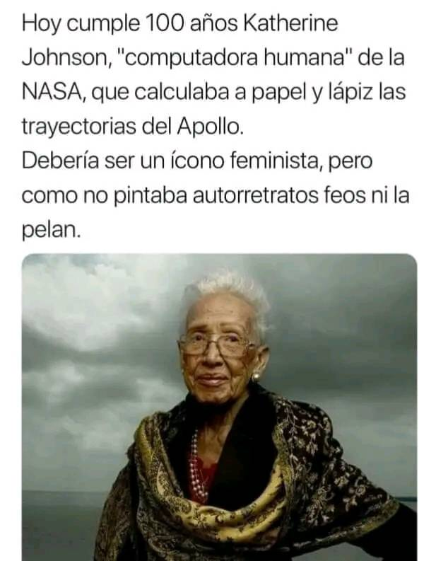 CocoCaston's tweet photo. 102 ya
Calculó la trayectoria de la primera misión espacial tripulada de Estados Unidos en 1961 y el primer vuelo orbital alrededor de la Tierra en 1962.Rompió barreras raciales y de género como una de las primeras mujeres afroamericanas en trabajar en la NACA (hoy NASA) https://t.co/HPhJYT9fVP