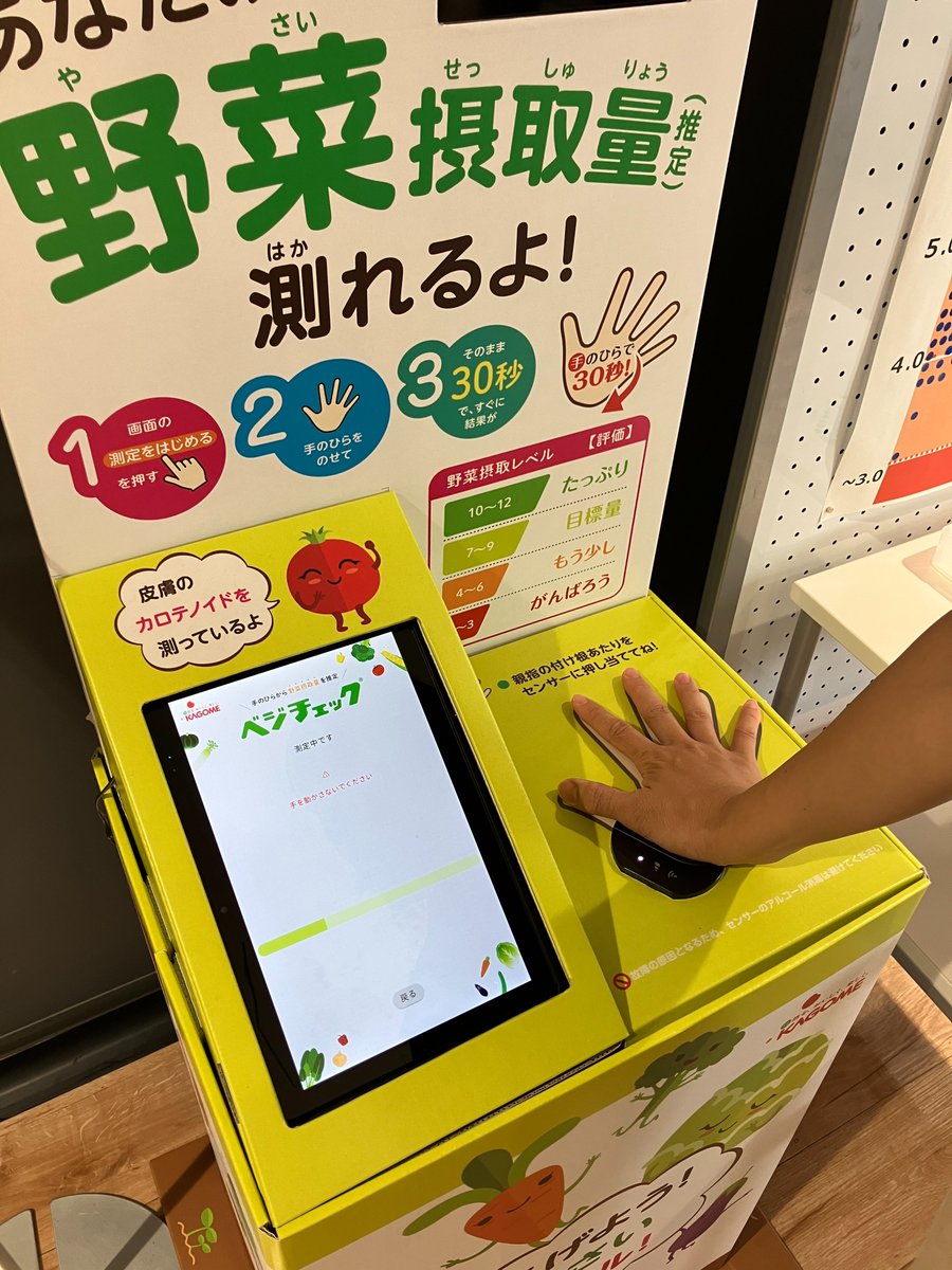 社員食堂に #ベジチェック が設置されたので、さっそくチェックしてみ