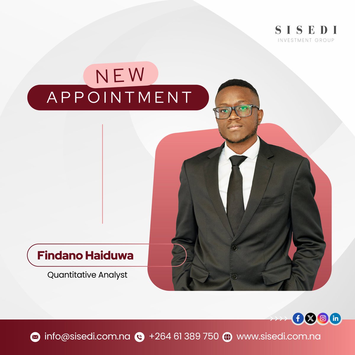 SisediG's tweet photo. NEW APPOINTMENTS | We are pleased to welcome five new team members to Sisedi Investment Group, strengthening our capacity across administration, finance and investments.

As Sisedi continues to grow, we remain committed to investing in people and long-term value creation 🌸 https://t.co/kpDQLcOP41