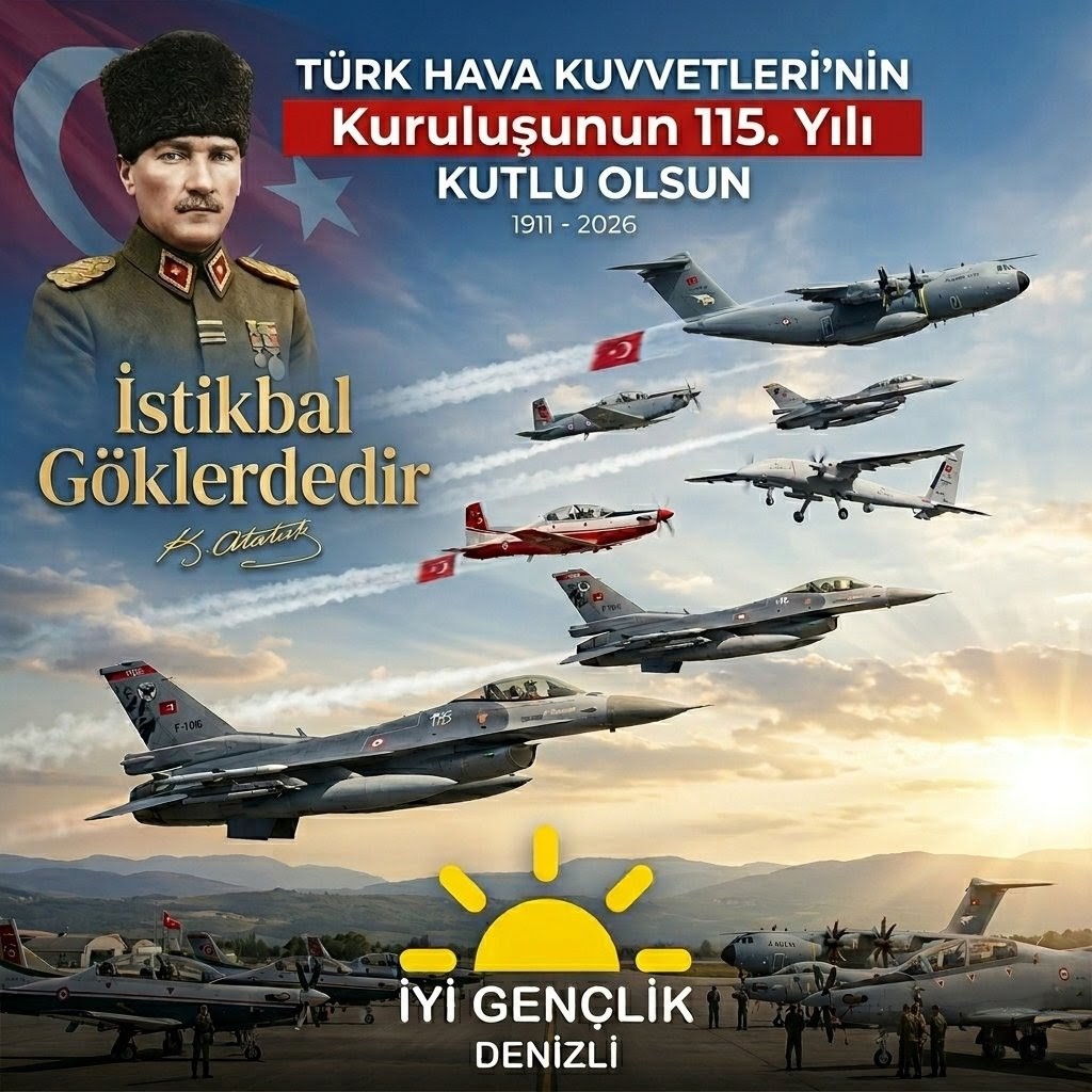 iyigenclik20's tweet photo. Türk Hava Kuvvetleri'nin 115. kuruluş yıl dönümü kutlu olsun.Ulu Önder Gazi Mustafa Kemal Atatürk’ün İstikbal Göklerdedir vizyonunuyla hareket eden kuvvetlerimiz 115 yıldır vatan semalarının yılmaz bekçisidir!
Türkiye Cumhuriyeti'nin gökyüzündeki çelik kanatları var olsun! 🇹🇷🦅 https://t.co/evYuZ9NGPK