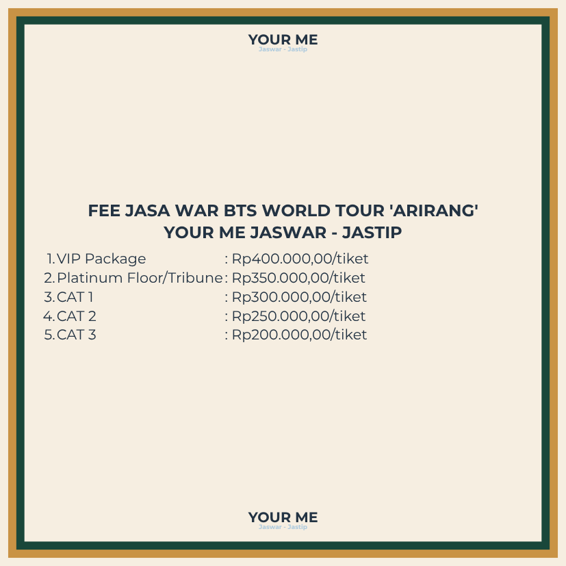 Oktf_09's tweet photo. ✨OPEN TICKETING SERVICE✨

BTS WORLD TOUR 'ARIRANG' IN JAKARTA

- Fee 200k/tiket - 400k/tiket
- DP 50k/tiket
- Data pribadi + self-payment
- DM untuk informasi lebih lanjut
- Link: https://t.co/kmPyx9afOo

Jastip Jaswar Jasa Titip War Tiket Konser
ARMY Indonesia https://t.co/5Ur0CHUqsg