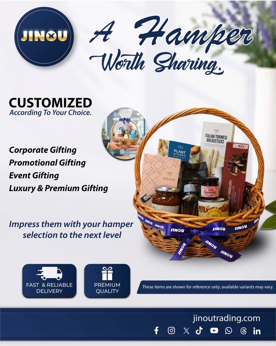 jinoutradingllc's tweet photo. Make every gift count. π
From corporate gifting and promotional giveaways to luxury hampers and event gifts, we create customized gift baskets that help businesses and individuals make a memorable impression.
#GiftBasketDubai #UAECorporateGifts #JinouTrading #GiftExperts https://t.co/I6lOCIFYRz