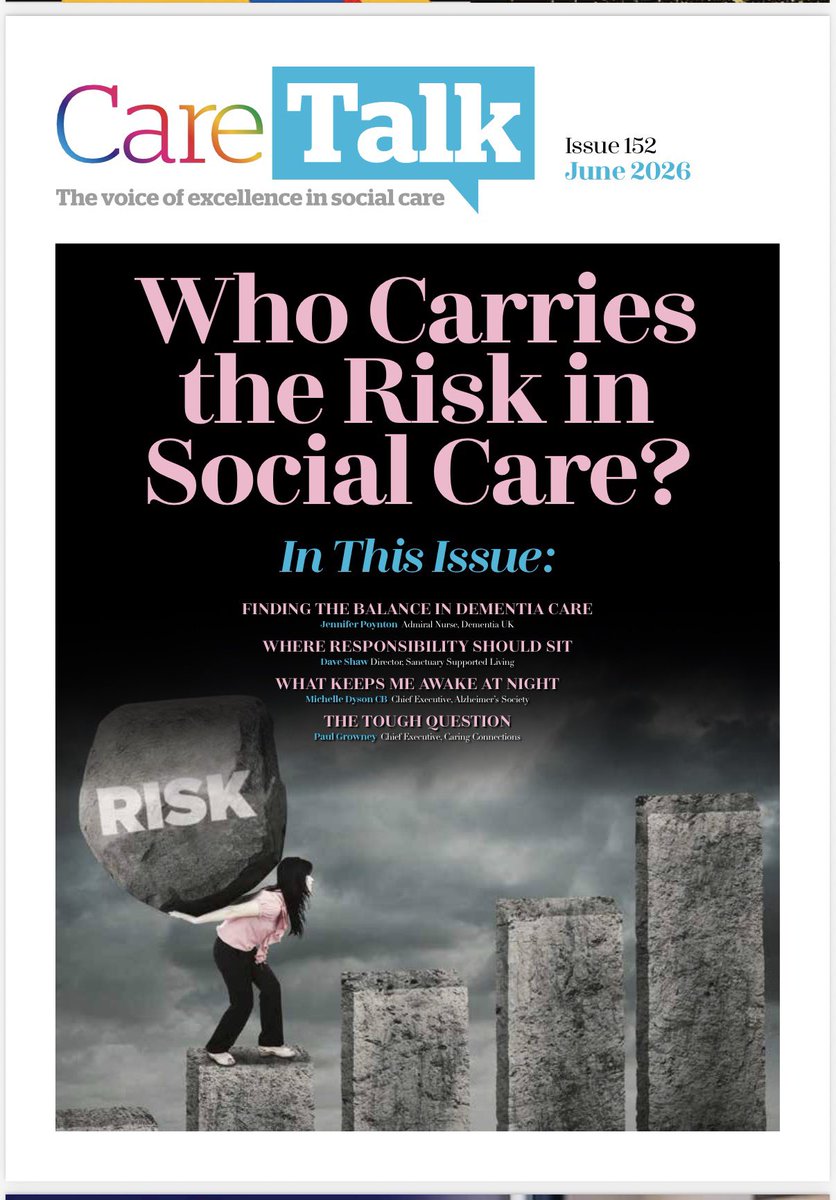 CareTalkMag's tweet photo. The June issue of Care Talk Magazine is out now!

This edition asks 𝐖𝐡𝐨 𝐂𝐚𝐫𝐫𝐢𝐞𝐬 𝐭𝐡𝐞 𝐑𝐢𝐬𝐤 in #SocialCare 

Exploring risk, responsibility &amp; the challenge of balancing safety with freedom

https://t.co/zF6thzAYLc
#ThankYouSocialCare https://t.co/v8wpmw4tSN