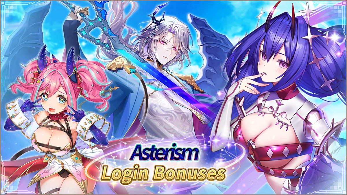 vconnect_en's tweet photo. Asterism Login Bonuses!

Log in for special coins!
Get up to two Asterism heroes of your choice!

✅Availability
Now - 6/26 (Fri.)  06:00 UTC

#ValkyrieConnect https://t.co/4MfAcDA3Lq