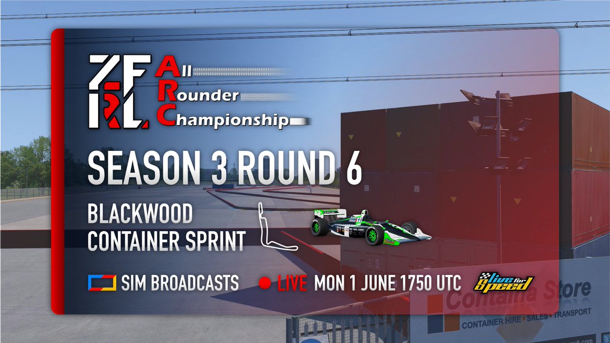 LFSracing's tweet photo. This evening, live on @simbroadcasts 
Zafiralis All Rounder Championship
Round 6 - Slick tyres at Blackwood
Qualifying: 17:00 UTC / Race: 18:00 UTC
No signup required!
Round info: https://t.co/hhOlJKca0E https://t.co/vxZjxriR5P