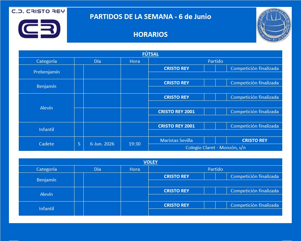 Cdcristorey's tweet photo. ¡Última semana de Competición! https://t.co/oK8UL5kIr3