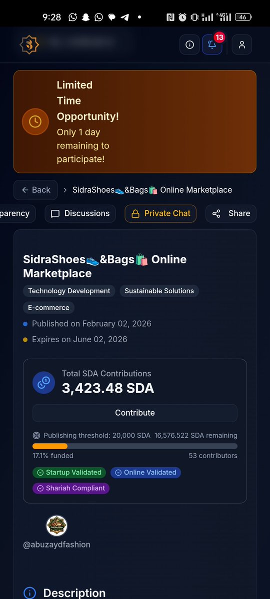 SidraShoes's tweet photo. 🚨 ONLY 1 DAY LEFT TO CONTRIBUTE YOUR SDA! 🚨👉👉👉https://t.co/Z0Iy08LE2d

👟🛍️ Join the Future of Ethical Fashion with SidraShoes & Bags Online Marketplace

The countdown is on! This is your final opportunity to contribute your SDA and become part of a groundbreaking marketplace that is transforming the footwear and bag industry through ethical, sustainable, and Islamic-compliant business practices.

✨ Why SidraShoes & Bags? ✅ Premium-quality shoes and bags for men and women
✅ Ethical and halal marketplace principles
✅ Sustainable and environmentally conscious products
✅ Global platform connecting artisans, manufacturers, and customers
✅ High-quality materials for shoemakers and bag makers
✅ Supporting craftsmanship and entrepreneurship worldwide

🌍 Together, we are building a trusted marketplace where quality, sustainability, and Islamic values come together to create opportunities for businesses and consumers across the globe.

⏳ Only 1 Day Remaining! Don't miss this chance to contribute your SDA and help shape the future of ethical fashion and craftsmanship.

💼 Invest in innovation. 🤝 Support ethical trade. 🌱 Promote sustainability. 🕌 Uphold Islamic values.

@maljefairi @sidrachain @sidrabank @Sidraholding @SidraShoes @QatarIT1 @noumanmh @GLNsGlobal
@Hossameldi9143 @elonmusk @Ahlulfikhrah @Alqurdubi @Ahlulfikhrah @frostyfarmNFT @SdaCrypto83564 @sidraherbora @BigDott_Sidra @mulord92 @SaddatSalman @SidraFurnitureO @abuzaydfashion1
@dikko_radda @MahdiShekari8
@ishaq_a_yusuf @josemorenosdz

#Sidraholding #sidrachain #maljefairi #dikko_radda #Sidra_family #QatarIT1  #Sidra_App #noumanmh #sidrabank #IMusad1790067 #BigDott_Sidra #ishaq_a_yusuf #SaddatSalman #GLNsGlobal
#Hossameldi9143 #mulord92

#SidraShoes #SidraBags #SDA #IslamicMarketplace #EthicalFashion #SustainableFashion #FootwearIndustry #BagMakers #Shoemaking #Entrepreneurship #HalalBusiness #OnlineMarketplace #SupportInnovation #Countdown #1DayLeft #GlobalMarketplace #Craftsmanship #FashionWithPurpose #SidraProject 🚀👟🛍️