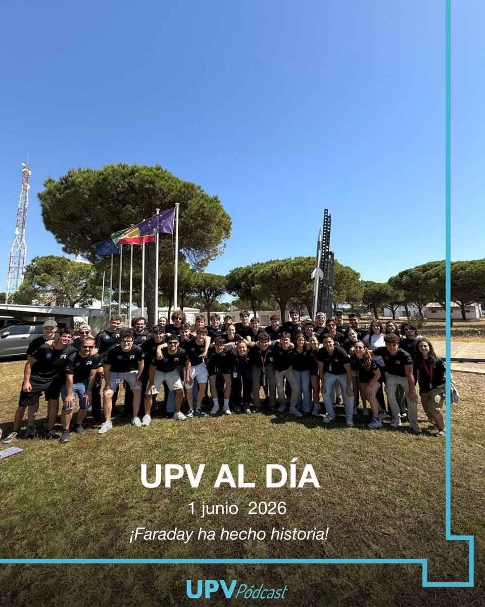UPVPodcast's tweet photo. 📰 [@UPV AL DÍA]

🚀 ¡Faraday ha hecho historia! El lanzamiento de Origin supera los 10,8 km de altura.

👩🏻‍🎓 En una semana intensa, en la que comienza la PAU para 6300 estudiantes que se examinarán en la UPV.

🎧 ¡Te lo contamos todo en UPV Al Día! ➡️ https://t.co/cVzdKEXkF9 https://t.co/M9IIl7FMLu