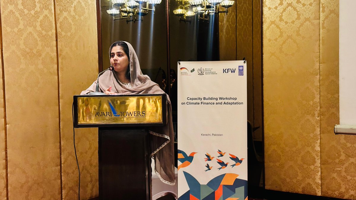 UNDP_Pakistan's tweet photo. There is a need to enhance institutional capacities for resilient recovery and disaster preparedness in view of the increasing damages caused by the impacts of #ClimateChange.

Under the Government of Germany 🇩🇪 and @KfW_Islamabad-supported Flood Reconstruction and Coordination Programme, #UNDPinPakistan in cooperation with @PlanComPakistan trained nearly 100 government officials in Karachi and Quetta 🇵🇰 on climate finance, resilient infrastructure, GIS mapping, flood hazard assessment, and hydraulic and hydrological modelling. 

The trainings strengthened technical capacities for evidence-based planning and disaster risk management, helping connect recovery planning, policy, and implementation to support climate-resilient reconstruction and locally led adaptation in flood-affected areas.